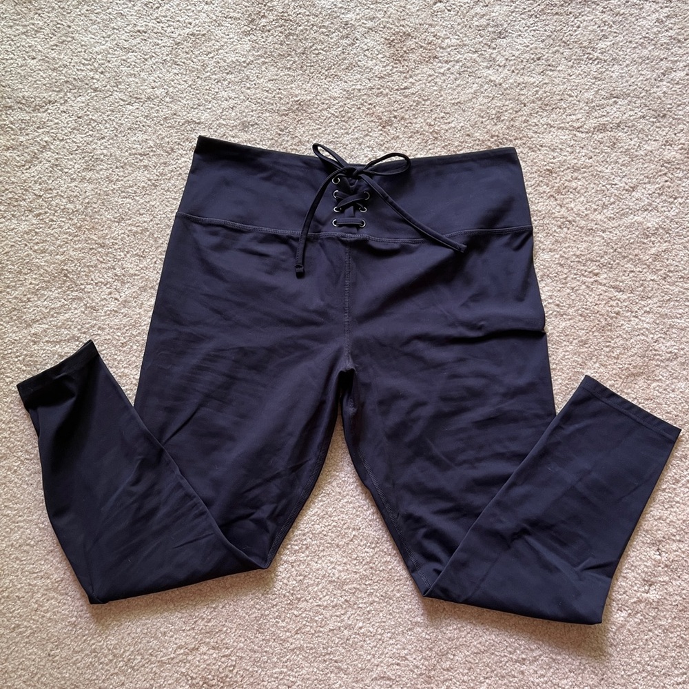 Lace up waist 7/8 length Leggings